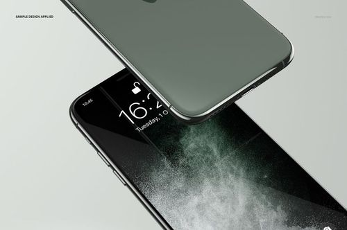 Two iPhone 11 Pro devices in a mockup, one floating above the other, displaying a dark abstract wallpaper.