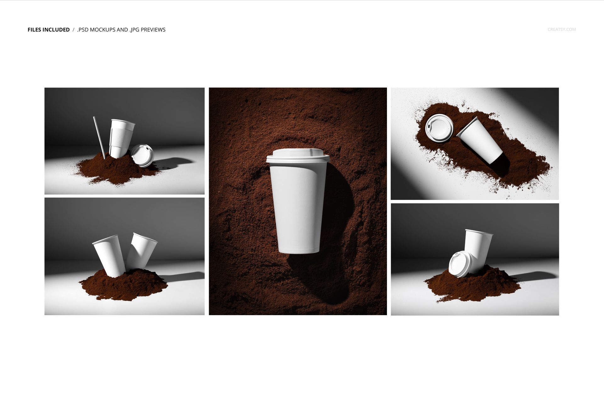 Paper Cup in the Ground Coffee Mockup Set - mockup screenshot 2