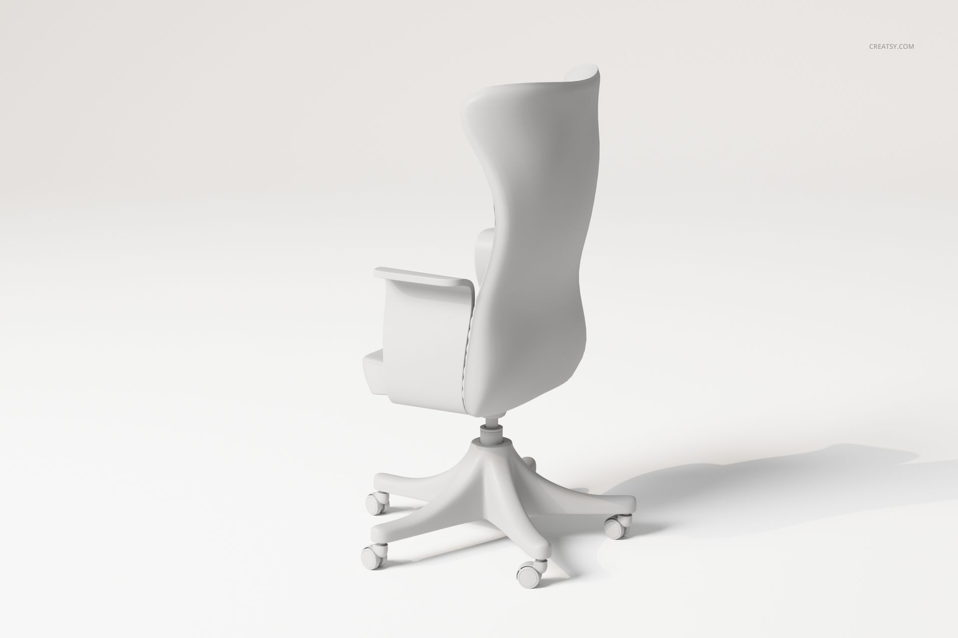 Modern armchair with wavy lines and high backrest, shown in a light gray color on a plain white background.