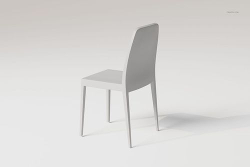 Modern garden plastic chair in matte white finish, shown from a rear angle on a plain light background.