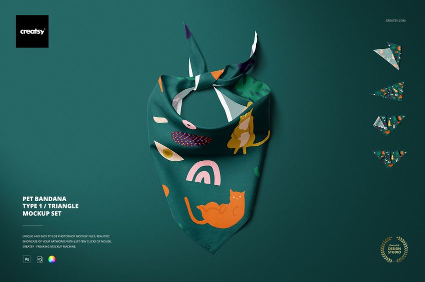 Pet Bandana Mockup Set (type 1) - mockup screenshot 1