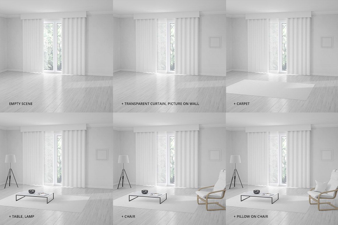 Curtains Room Scene 2 Mockup - mockup screenshot 2