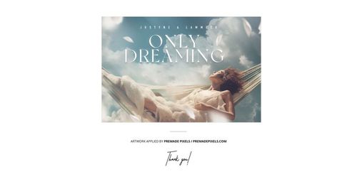 Front view of a colored vinyl record mockup featuring a dreamy Adriatic Sea background with a woman lying in a hammock.