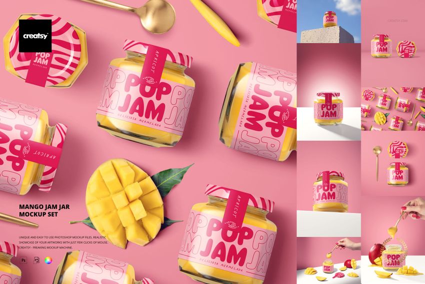 Mango Jam Jar Mockup Set - mockup screenshot 1