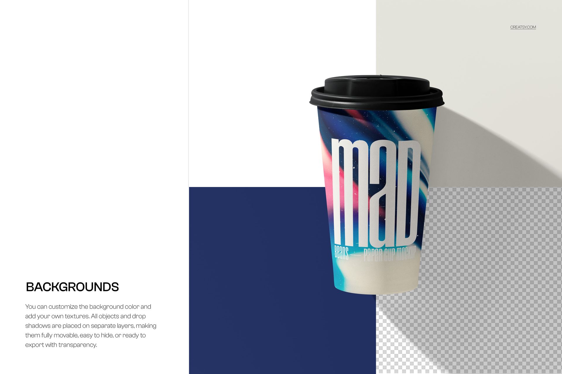 Free Top View Paper Coffee Cup with Lid Branding PSD Mockup - mockup screenshot 5