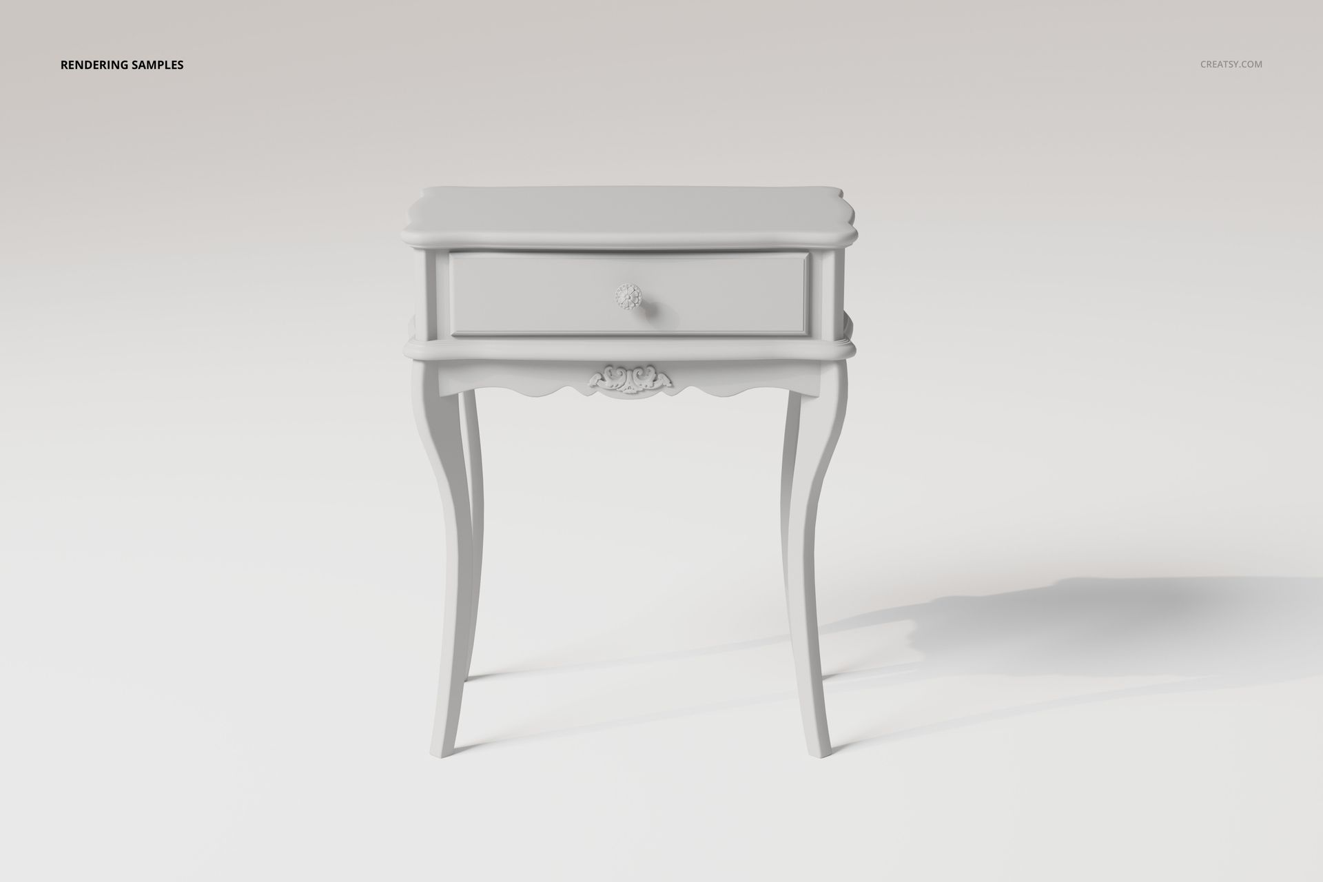 Antique style console table with ornate detailing, shown in a front view on a plain white background.