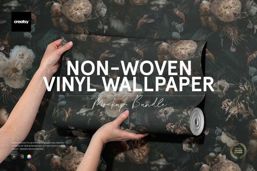 Non-woven Vinyl Wallpaper Mockup Bundle | Creatsy®