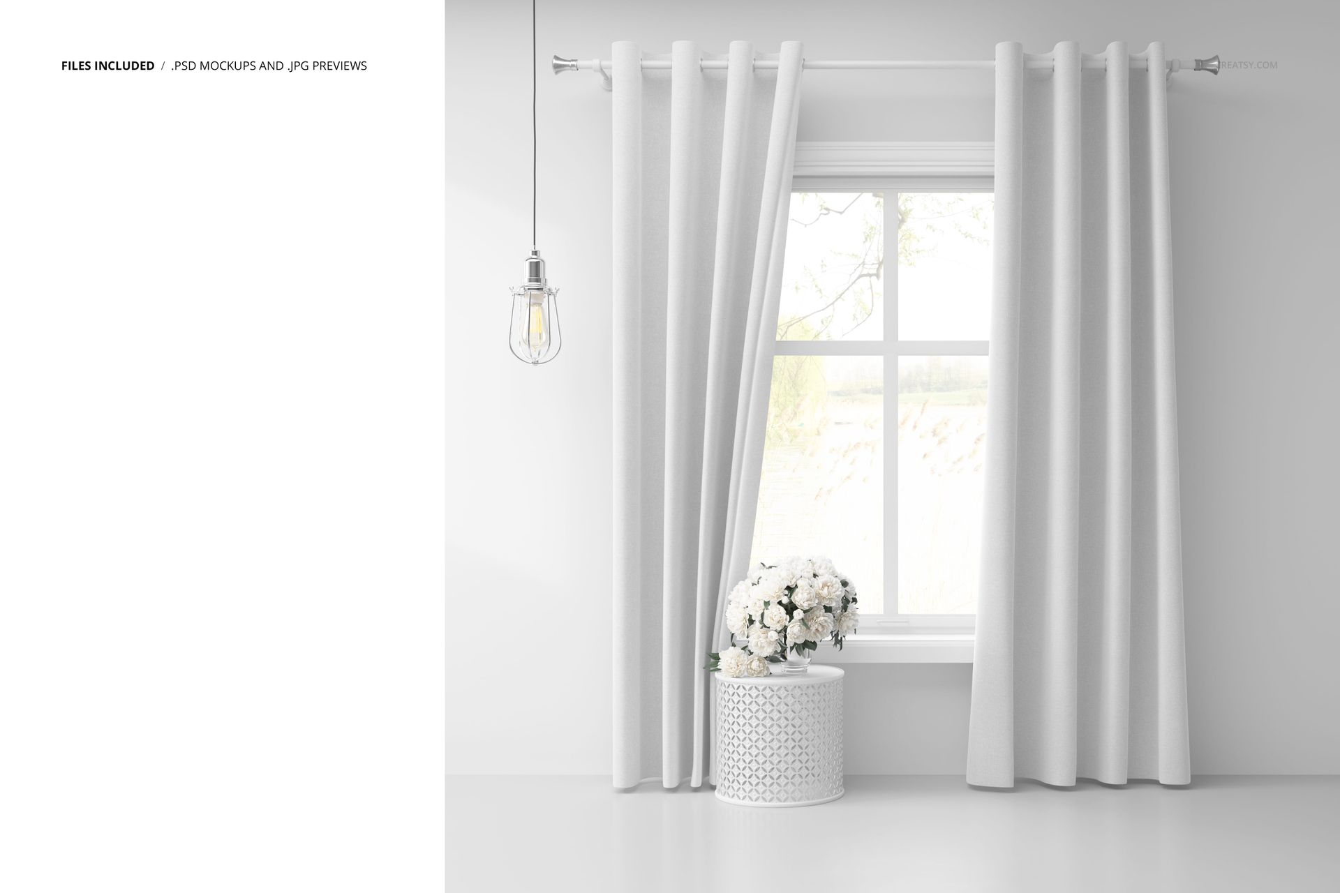 Grommet Curtain Mockup Scene - mockup screenshot 2