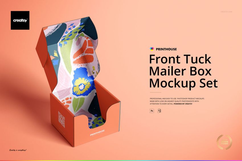 Front Tuck Mailer Box Mockup Set 01 - mockup screenshot 1