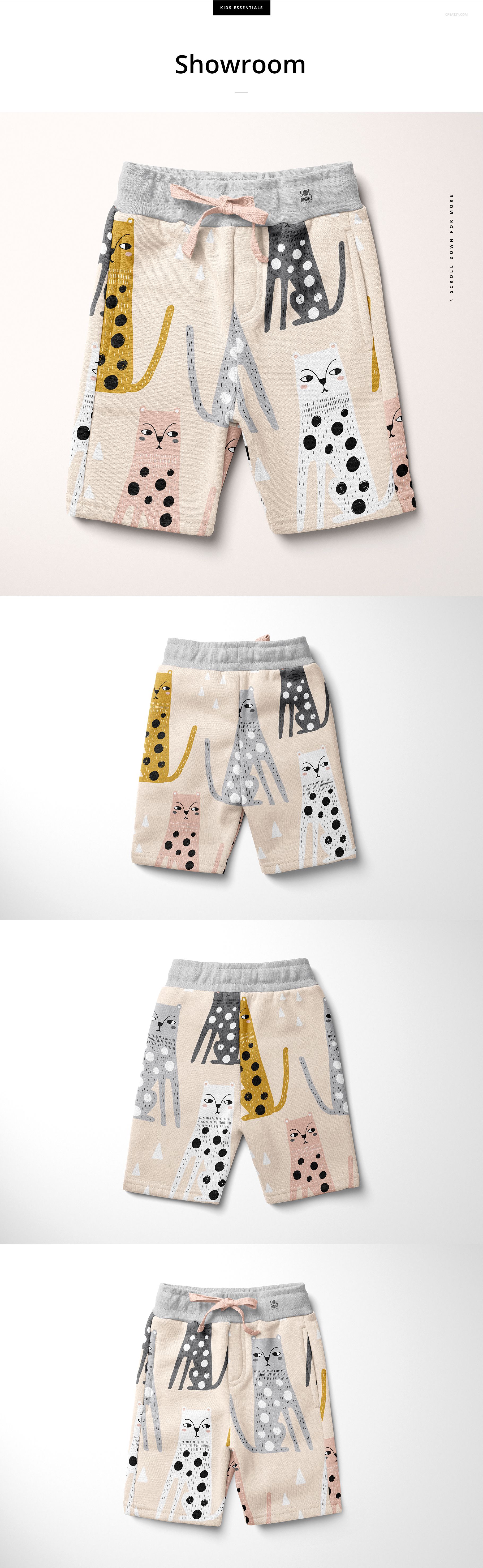 Kids Fleece Shorts Mockup Set (13/KEv.1) - mockup screenshot 4