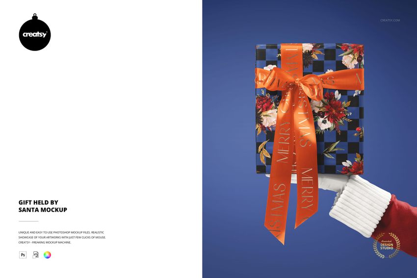 Gift Held by Santa Mockup - mockup screenshot 1