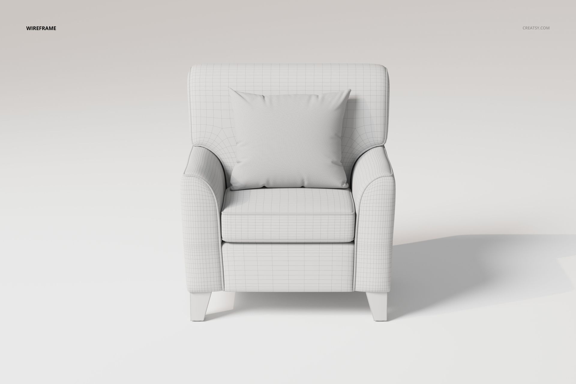 Square Arm Lounge Chair 3D Model - mockup screenshot 6