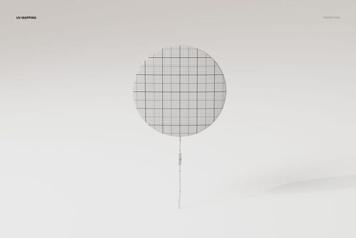 Front view of a circular wall lamp 3D model with a grid pattern, shown on a plain white background.