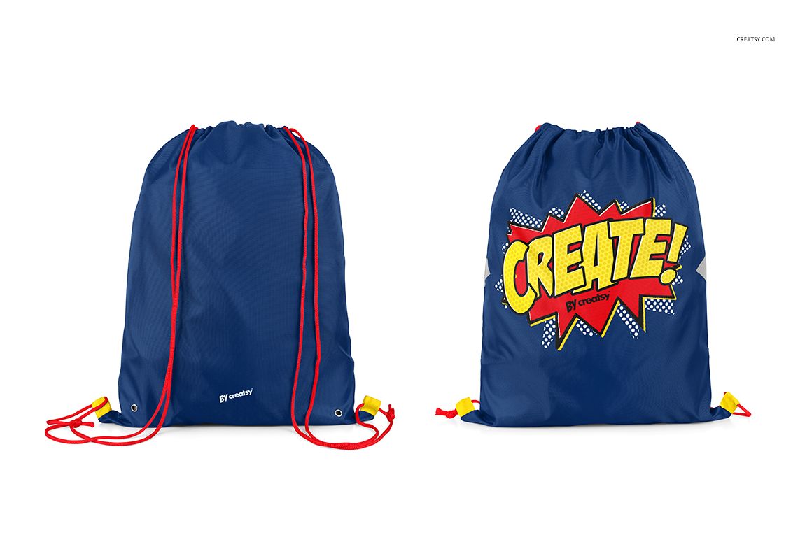 Drawstring Backpack Mockup Set - mockup screenshot 2