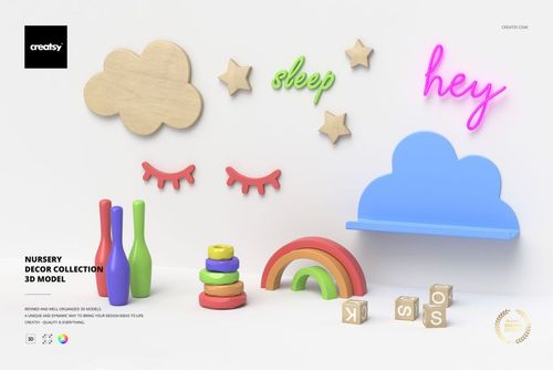 Nursery Decor Collection 3D Models - mockup preview 1