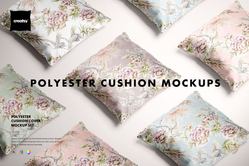 Polyester Cushion Cover Mockup Set - mockup screenshot 1