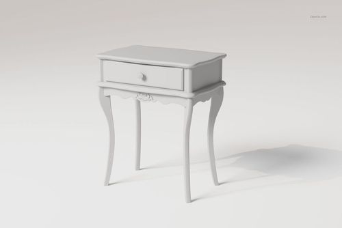 Antique style console table with curved legs and a single drawer, shown in a front angle on a plain background.