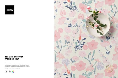 Top View of Cotton Fabric Mockup - mockup preview 1