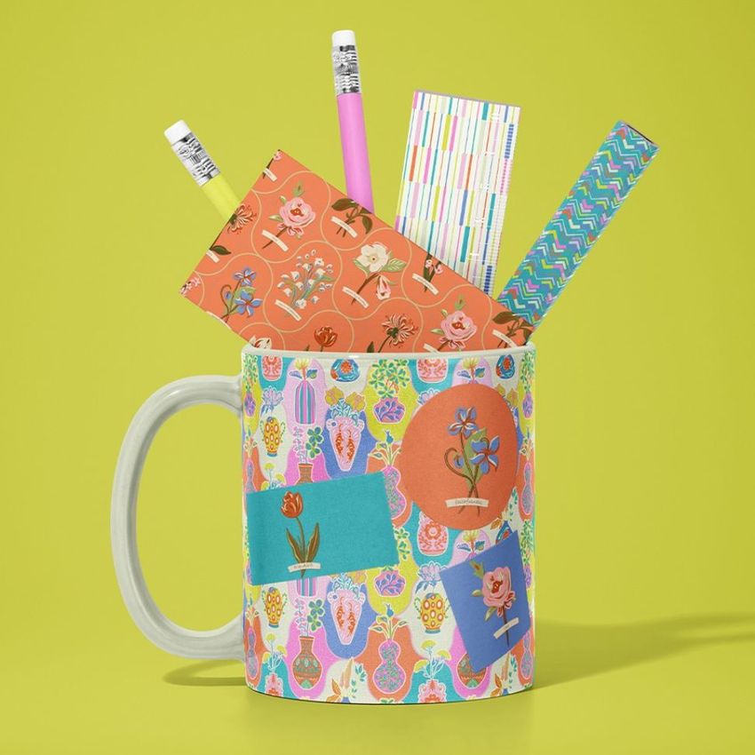 Colorful Kitschy Floral Vases by Mona Ahmed - Files in Use example