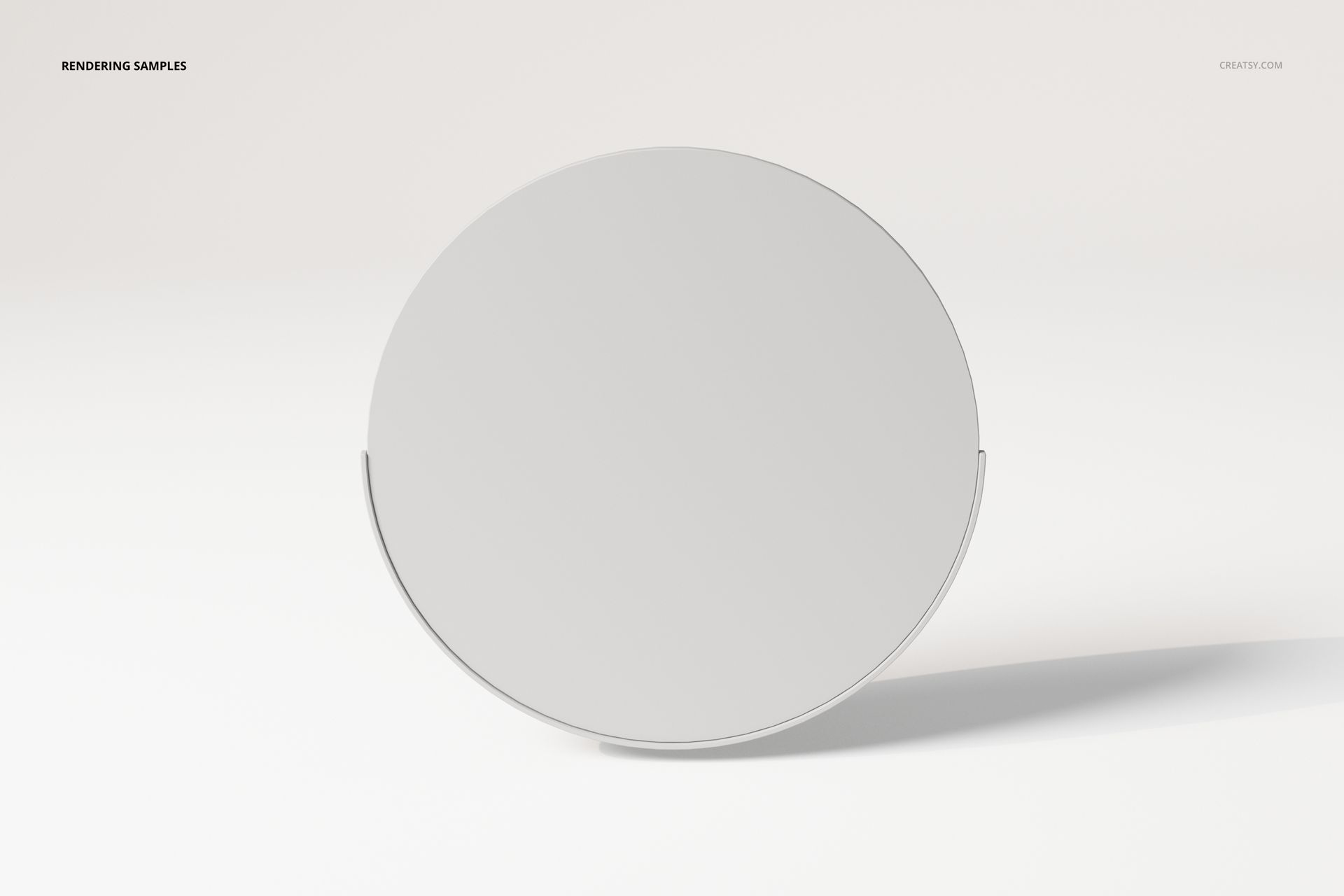 Round wall mirror with a minimalist frame displayed against a light neutral background, shown in front view.
