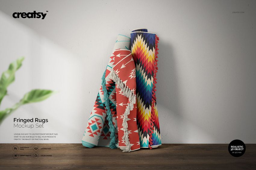 Fringed Rugs Mockup Set - mockup screenshot 1