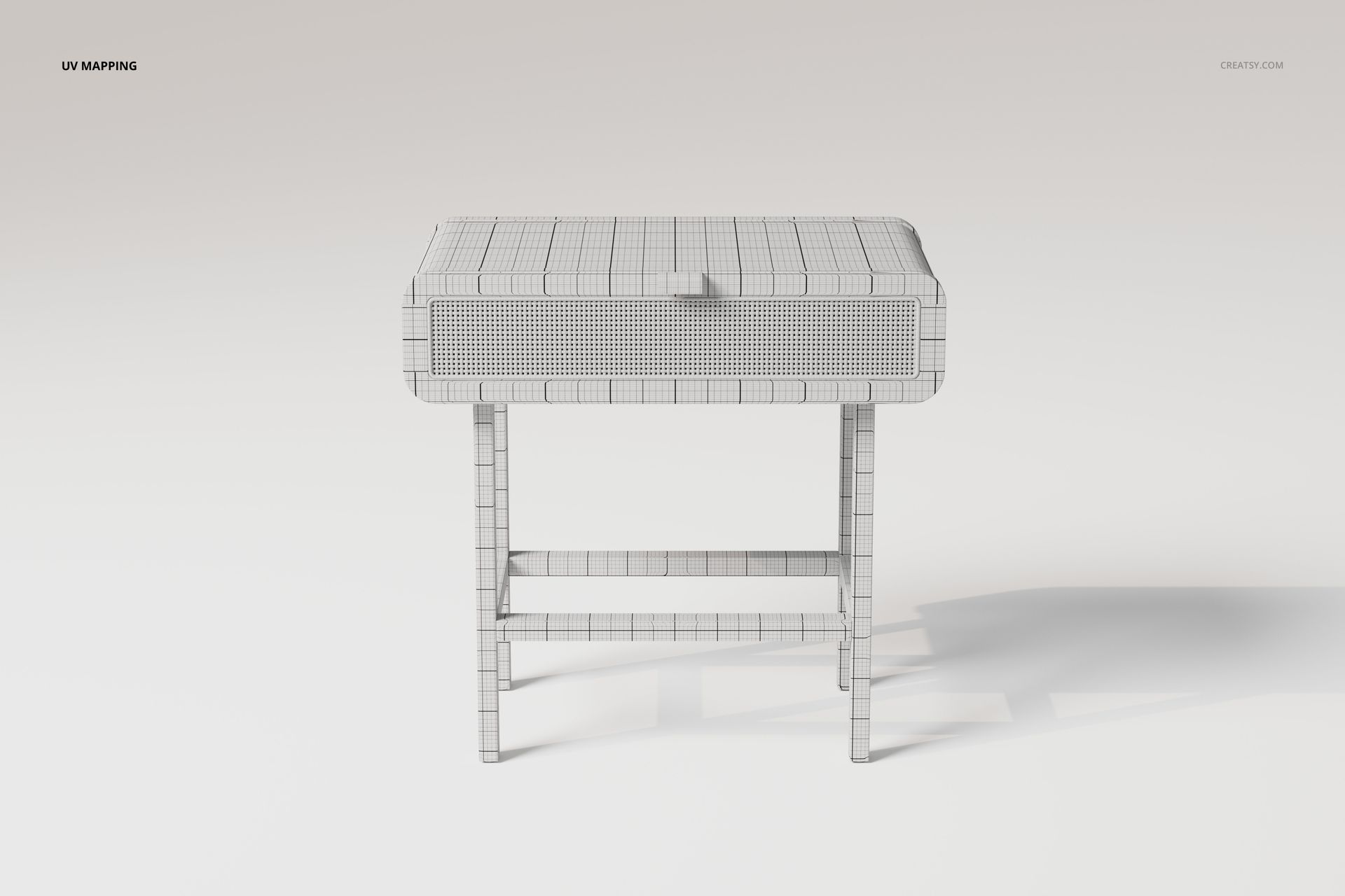 Rattan Dressing Table 3D Model - mockup screenshot 5