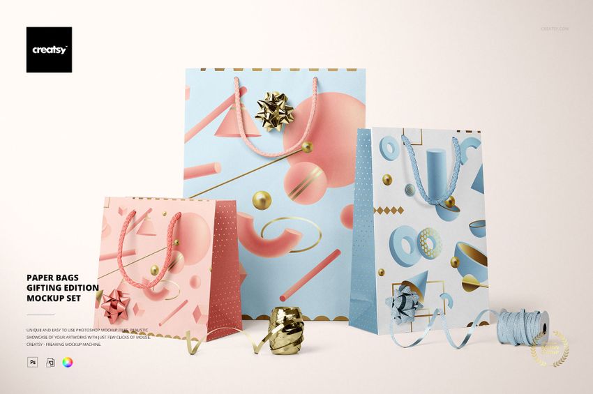 Paper Bags Mockup Set (gifting edition) - mockup screenshot 1