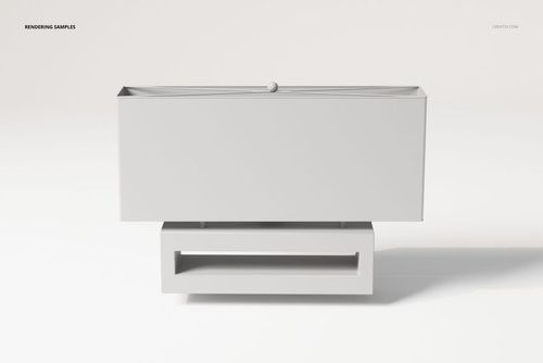 Rectangular wall lamp with a modern geometric design in white, shown from a front view against a light background.