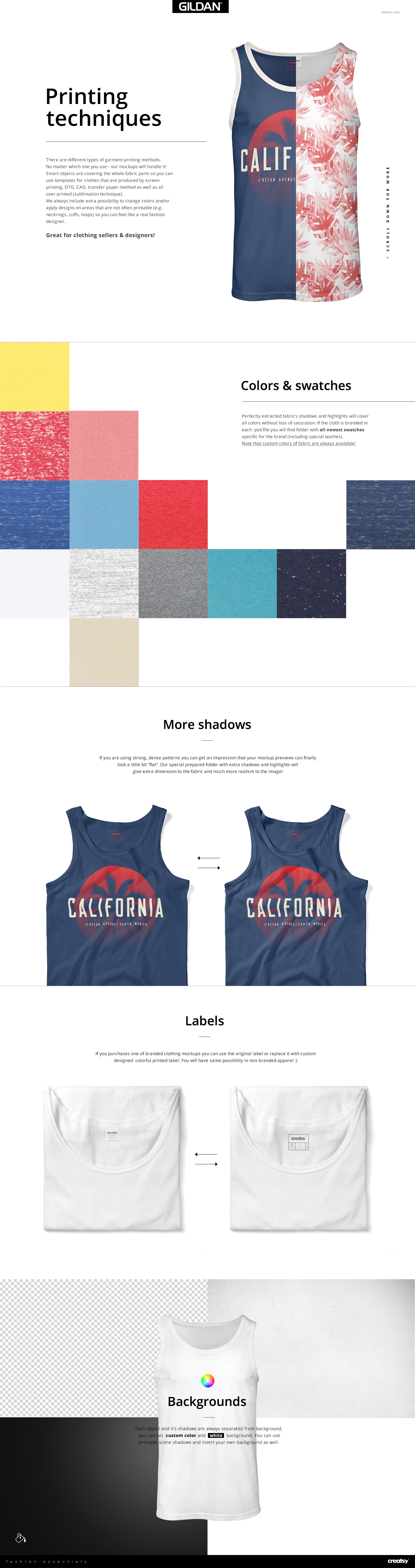 Gildan 64200 Softstyle Adult Tank Top Mockup Set - mockup screenshot 3