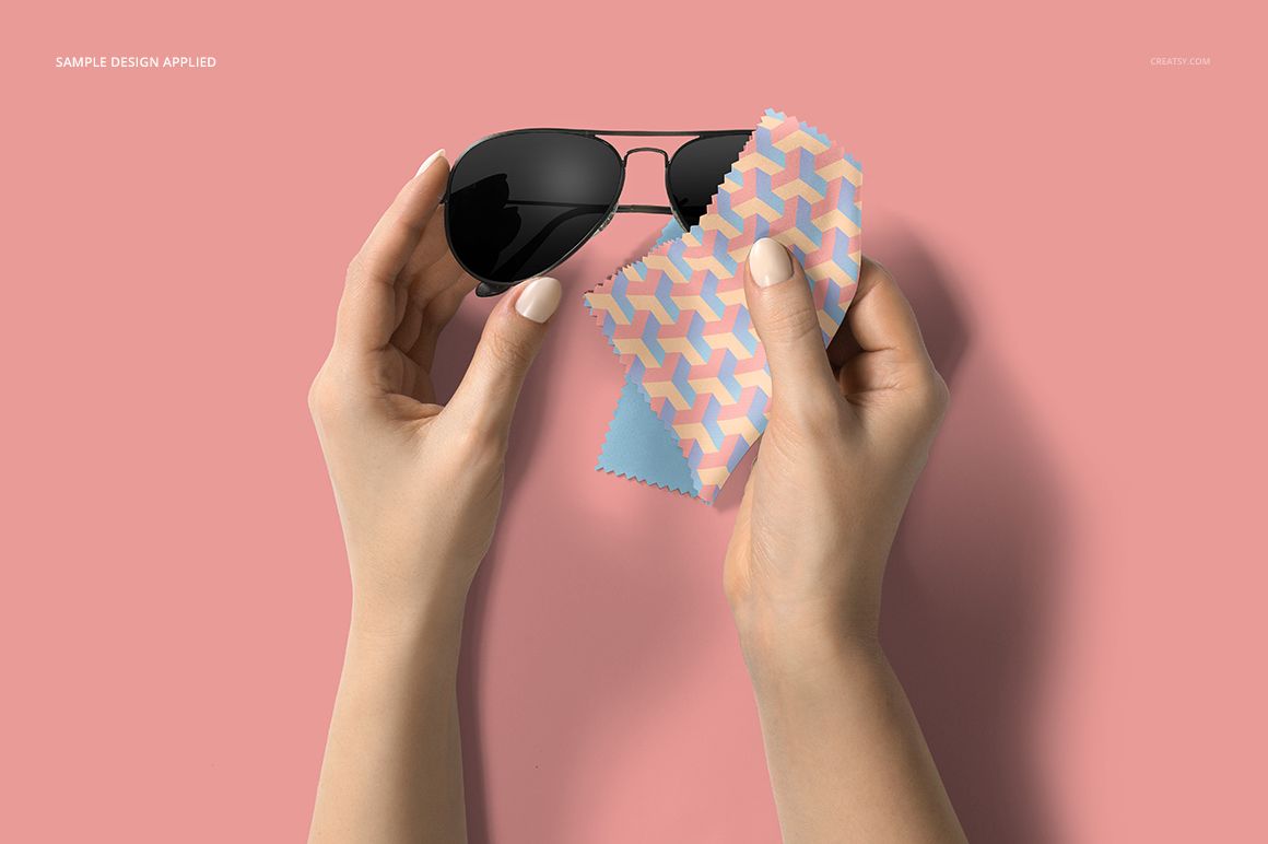 Microfiber Glasses Cleaning Cloth Mockup Set - mockup screenshot 8