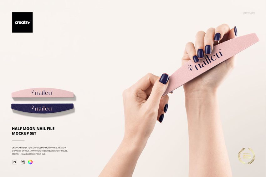 Half Moon Nail File Mockup Set - mockup screenshot 1