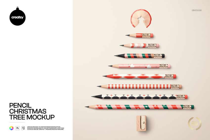 Pencil Christmas Tree Mockup - mockup screenshot 1
