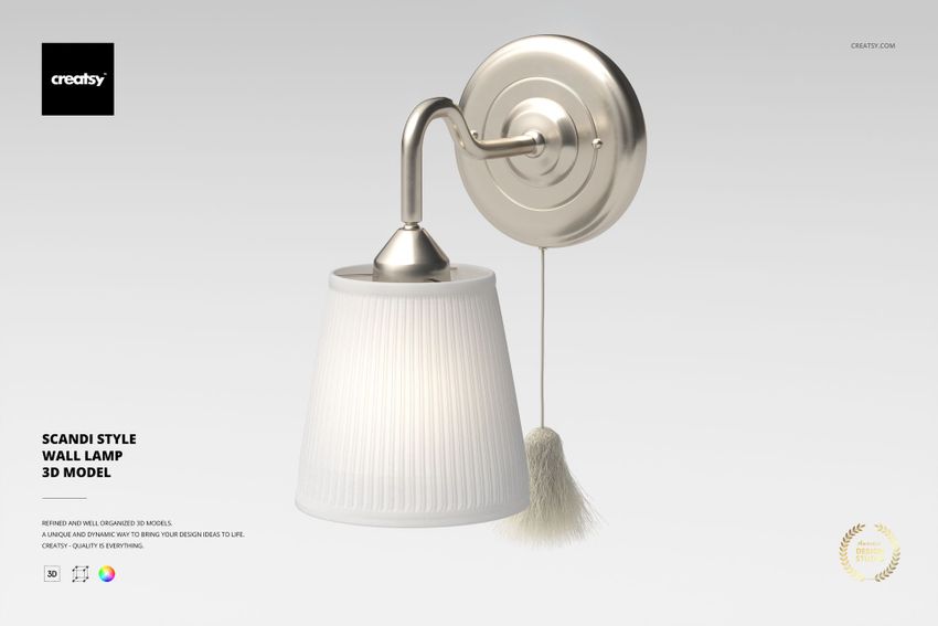 Scandi Style Wall Lamp 3D Model - mockup screenshot 1