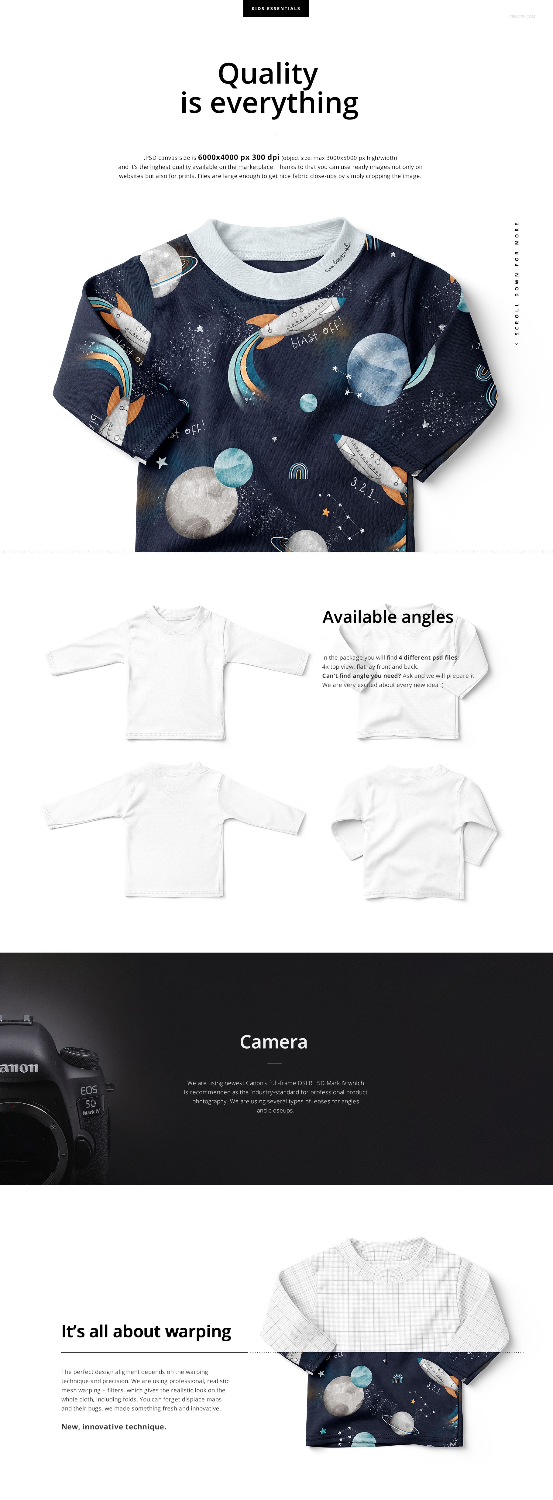 Front view of a baby long-sleeve sweatshirt mockup with a space-themed pattern featuring planets and rockets.