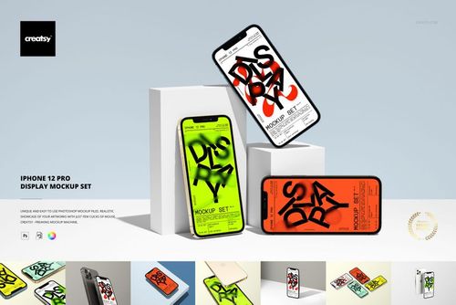 iPhone 12 Pro Display Mockup Set - mockup preview 1