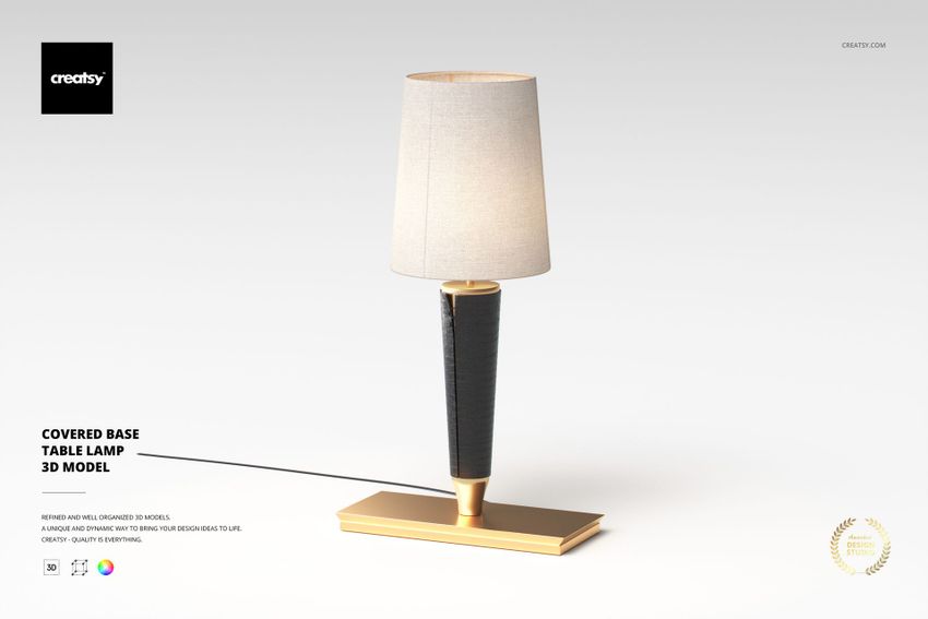 Covered Base Table Lamp 3D Model - mockup screenshot 1