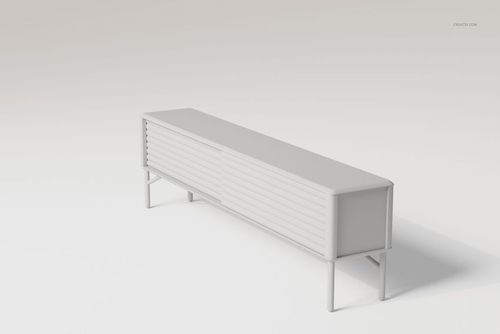 Scandinavian style sideboard in a minimalist white finish, shown from a front angle on a plain background.
