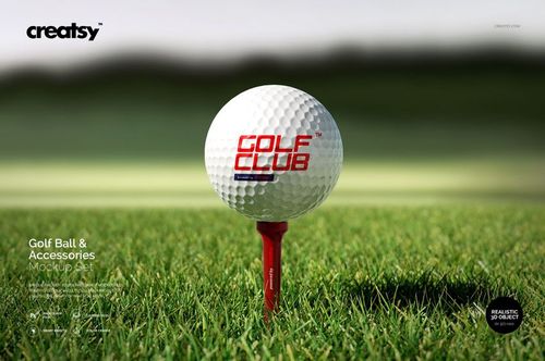 Golf Ball & Accessories Mockup Set - mockup preview 1