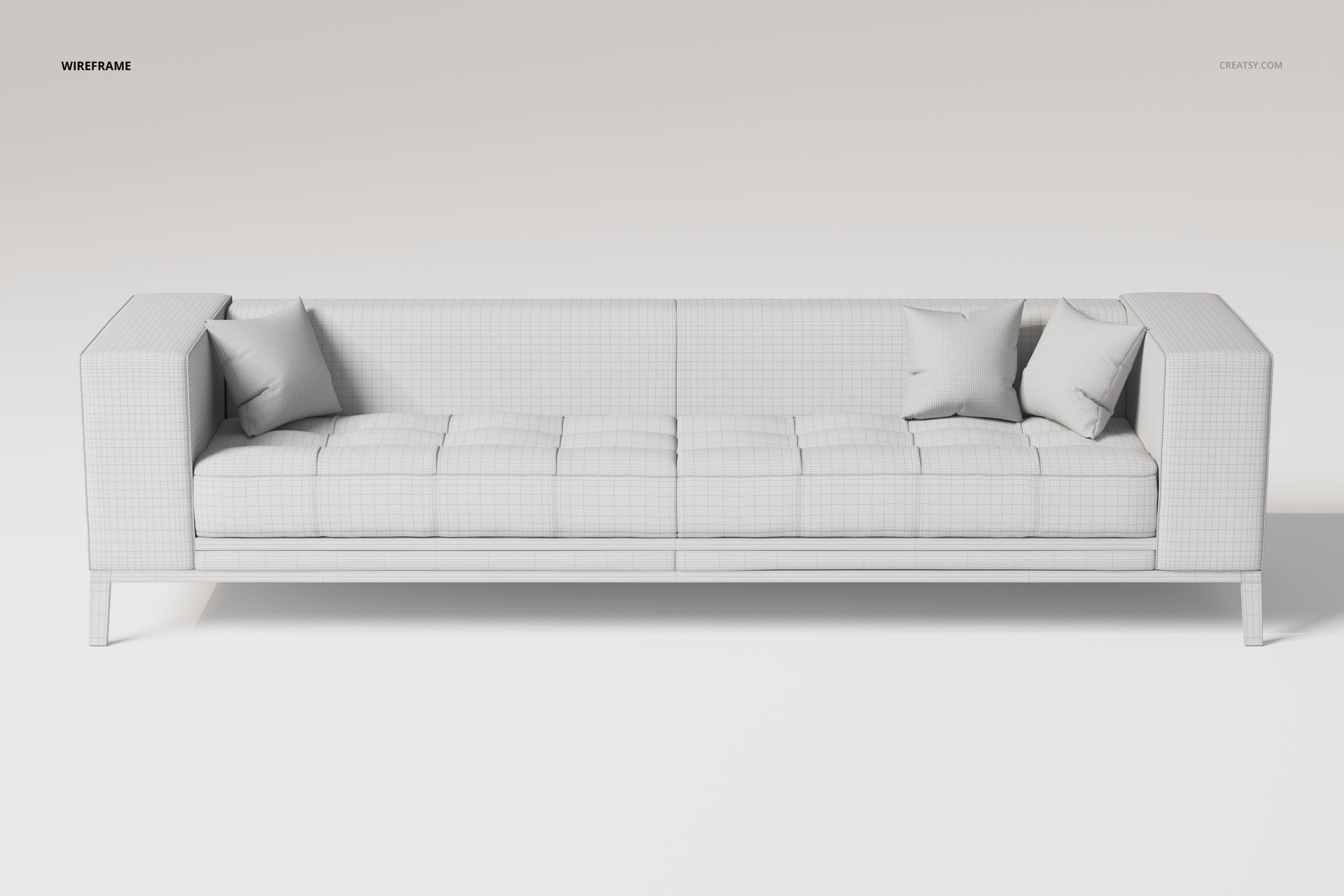 Extra Long Loft Style Sofa 3D Model - mockup screenshot 6