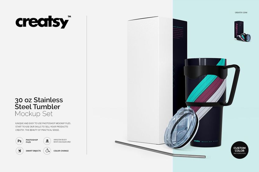 Stainless Steel Tumbler 30oz Mockup Set - mockup screenshot 1
