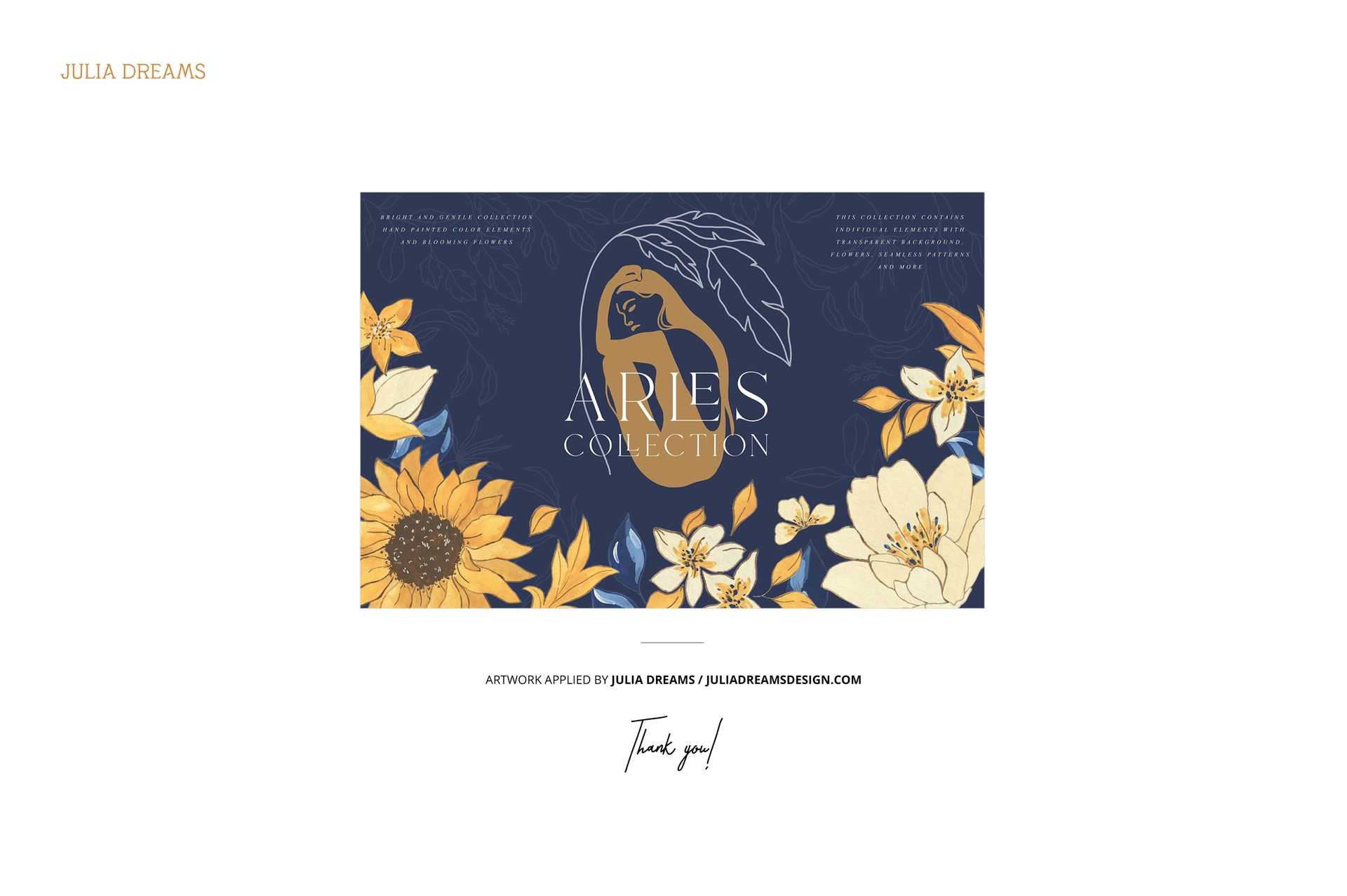 Fabric roll mockup featuring a floral pattern with yellow and white flowers on a dark blue background, front view.