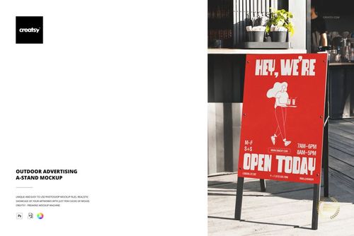 Outdoor Advertising A-Stand Mockup - mockup preview 1