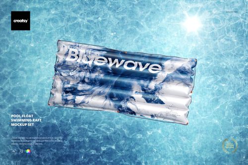 Pool Float Swimming Raft Mockup Set - mockup preview 1