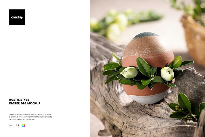 Rustic Style Easter Egg Mockup - mockup screenshot 1