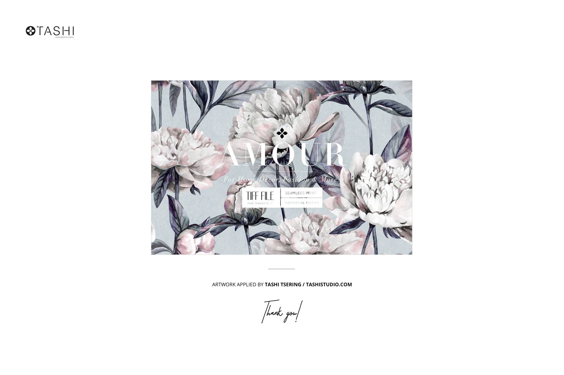 Front view of a plush bath rug mockup featuring a floral pattern with large peonies and leaves on a light background.