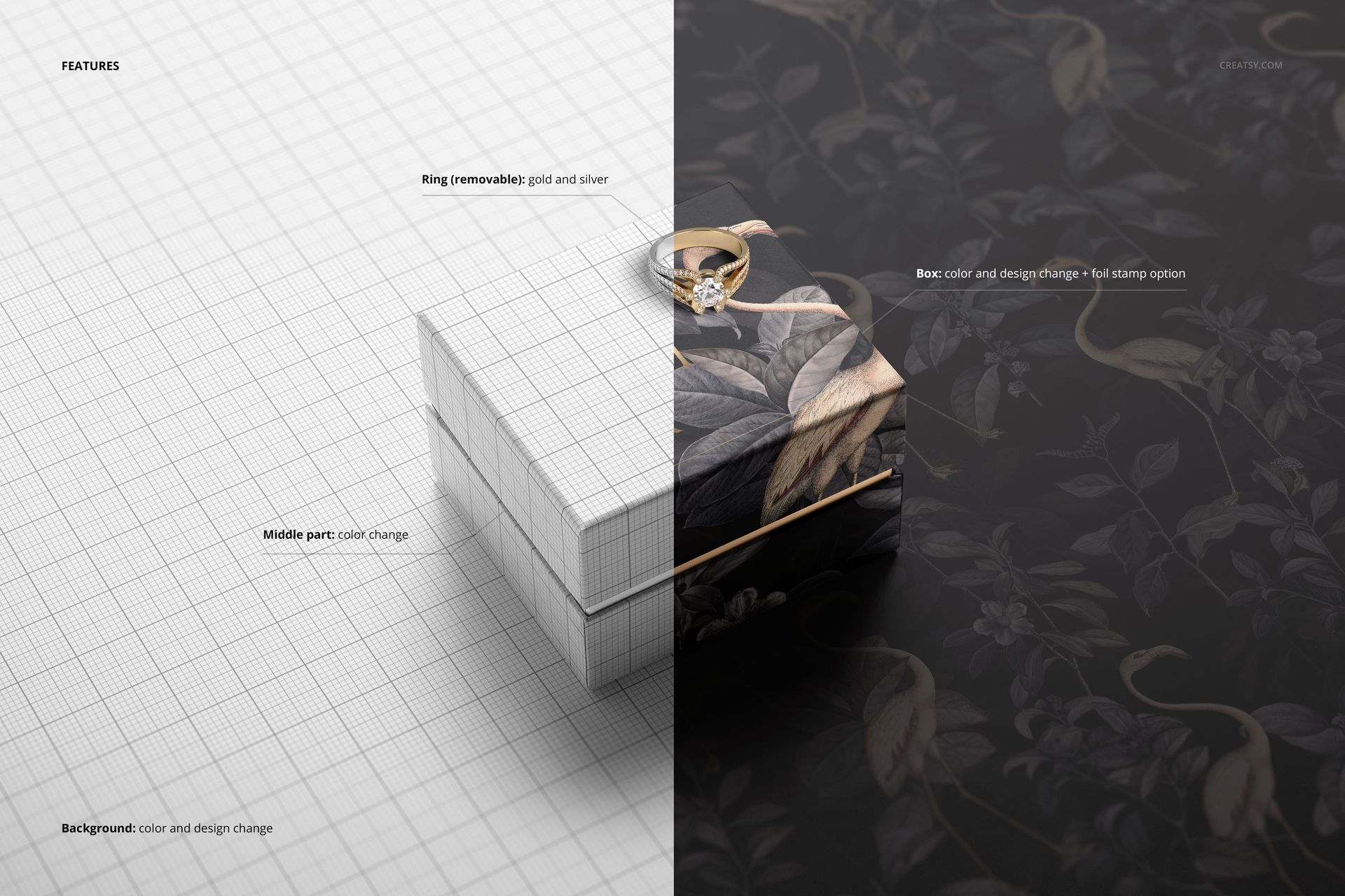 Square Jewelry Box Mockup - mockup screenshot 3