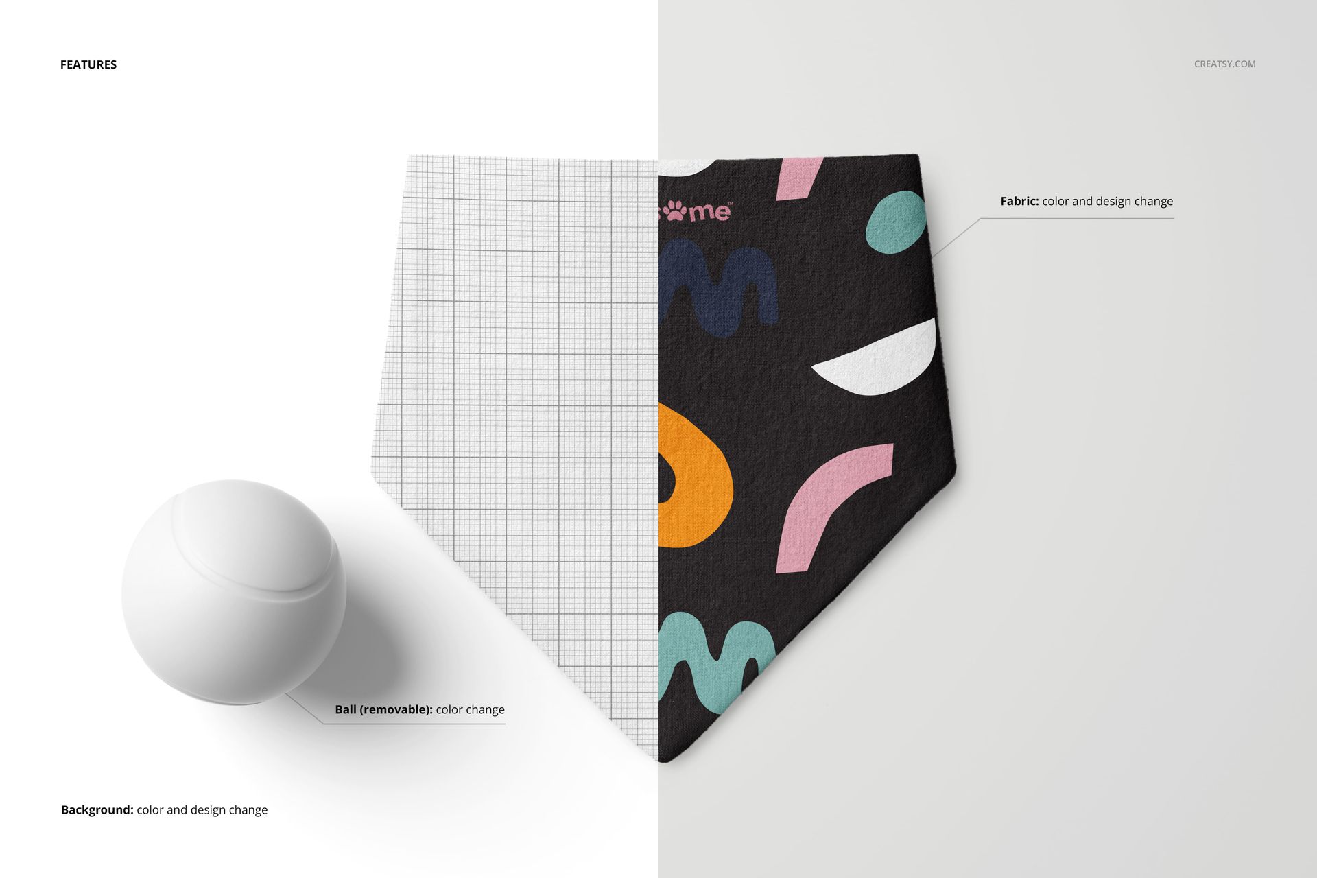 Flannel Dog Scrunchie Bandana Mockup Set - mockup screenshot 3