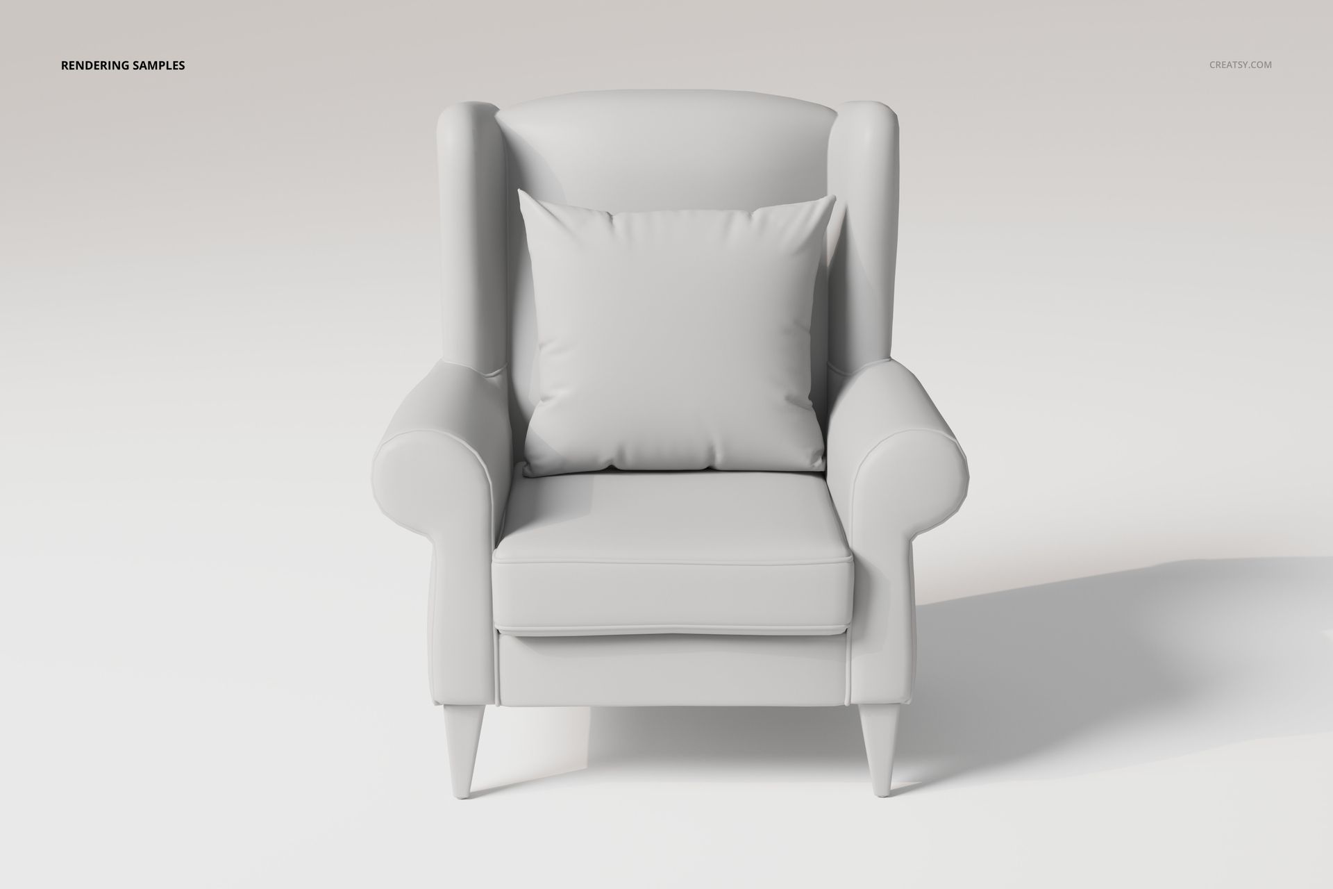 Wingback Chair 3D Model - mockup screenshot 2