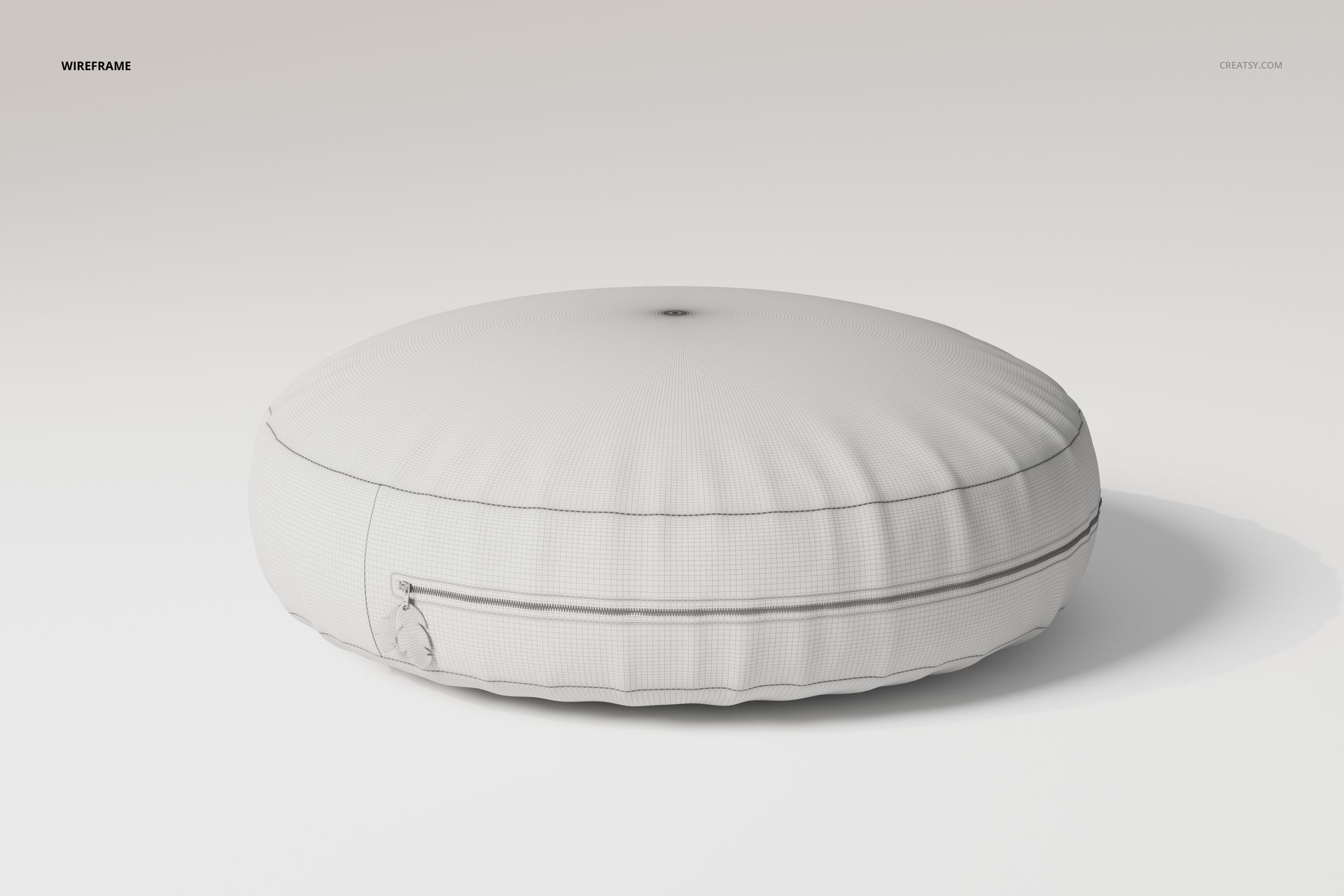 Round Floor Cushion 3D Model - mockup screenshot 6