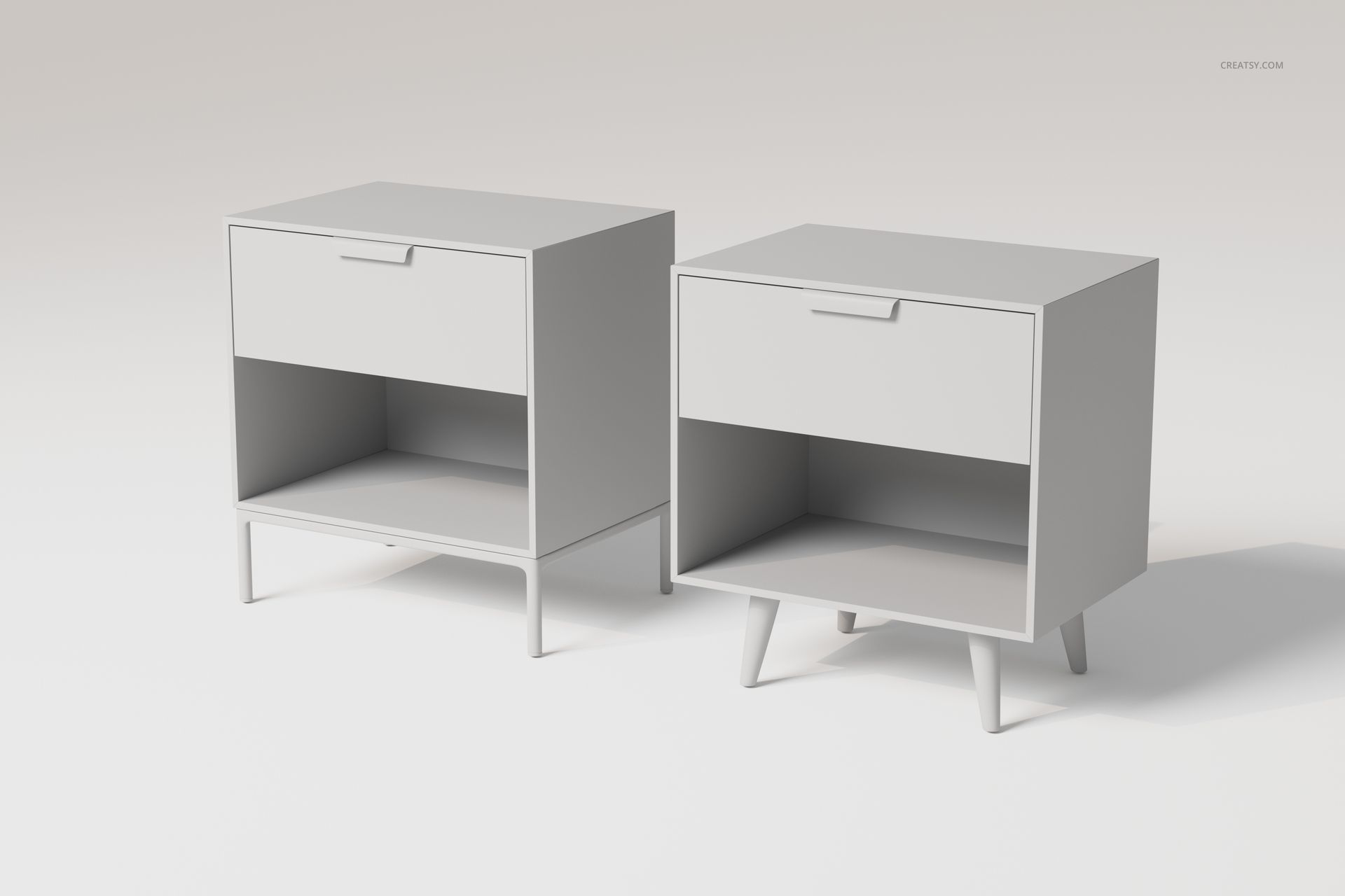 Mid-Century Modern Night Stands 3D Model - mockup screenshot 3